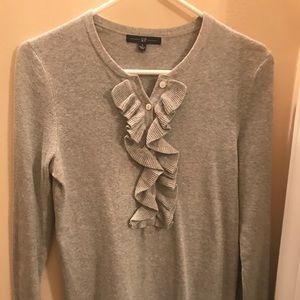 Ruffle detail gray sweater. Gap. Good condition!